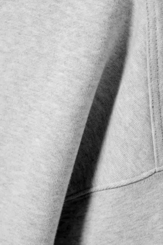 Sudadera corta de algodón de corte recto – Gris jaspeado