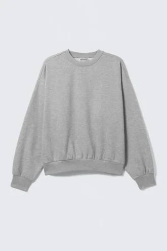 Sudadera de corte holgado – Gris jaspeado