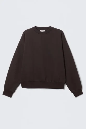 Sudadera de corte holgado – Marrón oscuro