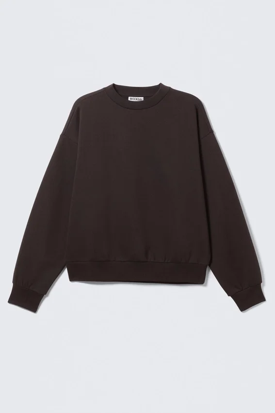 Sudadera de corte holgado – Marrón oscuro Sudadera de corte holgado – Marrón oscuro