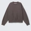 Sudadera de corte holgado – Marrón oscuro lavado Sudadera de corte holgado – Marrón oscuro lavado
