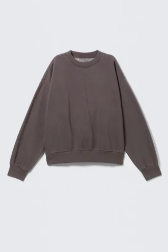 Sudadera de corte holgado – Marrón oscuro lavado
