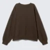 Sudadera de felpa holgada – Marrón oscuro Sudadera de felpa holgada – Marrón oscuro