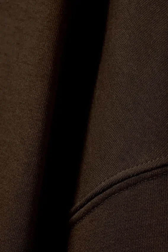 Sudadera de felpa holgada – Marrón oscuro Sudadera de felpa holgada – Marrón oscuro