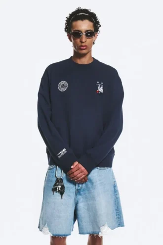 Sudadera de fútbol de corte recto de Toffs – Azul oscuro