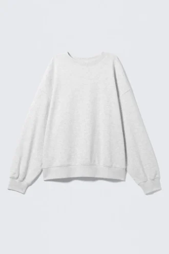 Sudadera de rizo holgada – Gris jaspeado Sudadera de rizo holgada – Gris jaspeado