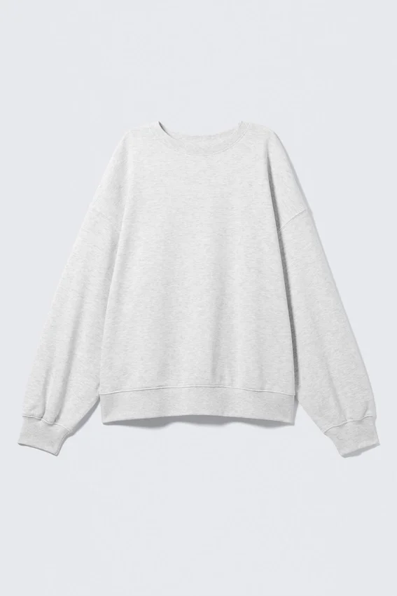 Sudadera de rizo holgada – Gris jaspeado Sudadera de rizo holgada – Gris jaspeado