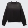 Sudadera holgada con efecto desgastado – Negro descolorido Sudadera holgada con efecto desgastado – Negro descolorido