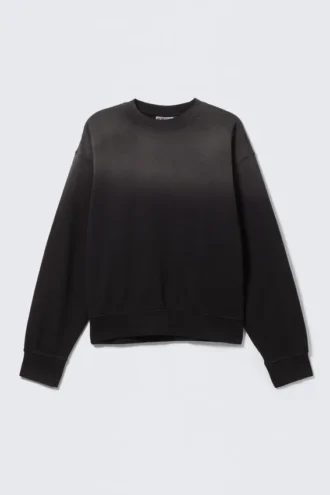 Sudadera holgada con efecto desgastado – Negro descolorido