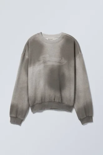 Sudadera holgada con estampados – Gris – Sport Spray