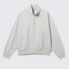 Sudadera holgada con media cremallera – Gris Sudadera holgada con media cremallera – Gris