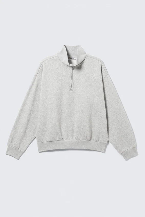 Sudadera holgada con media cremallera – Gris Sudadera holgada con media cremallera – Gris