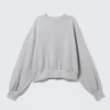 Sudadera oversize de cuello redondo – Gris jaspeado Sudadera oversize de cuello redondo – Gris jaspeado