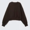 Sudadera oversize de cuello redondo – Marrón oscuro Sudadera oversize de cuello redondo – Marrón oscuro