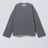 Sudadera oversize de tejido grueso – Azul/gris lavado Sudadera oversize de tejido grueso – Azul/gris lavado