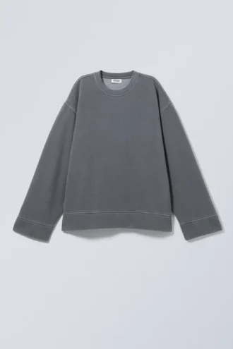 Sudadera oversize de tejido grueso – Azul/gris lavado Sudadera oversize de tejido grueso – Azul/gris lavado