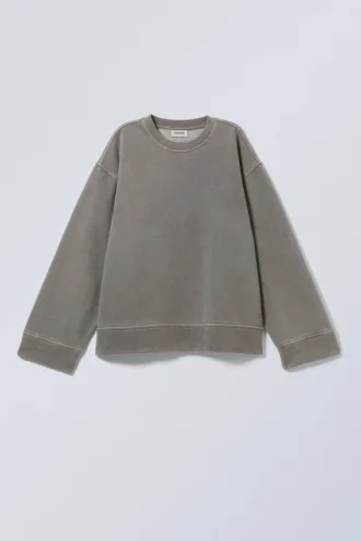 Sudadera oversize de tejido grueso – Gris polvoriento lavado Sudadera oversize de tejido grueso – Gris polvoriento lavado
