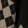 Sudadera polo holgada con estampados – Negro – Inserto de rombos Sudadera polo holgada con estampados – Negro – Inserto de rombos