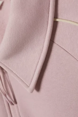 Sudadera polo holgada con media cremallera – Rosa empolvado claro