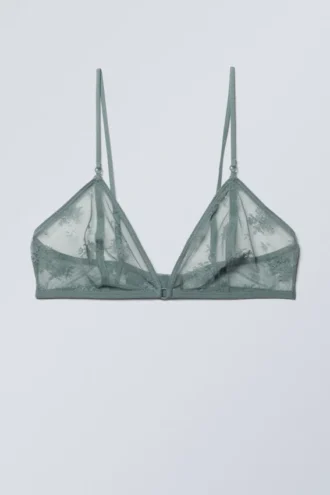 Sujetador bralette de encaje Zelda – Turquesa empolvado