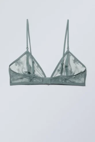 Sujetador bralette de encaje Zelda – Turquesa empolvado