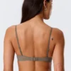 Sujetador con aros de encaje transparente – Gris empolvado