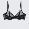 Sujetador con aros de encaje transparente – Negro Sujetador con aros de encaje transparente – Negro