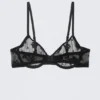 Sujetador con aros de encaje transparente – Negro Sujetador con aros de encaje transparente – Negro