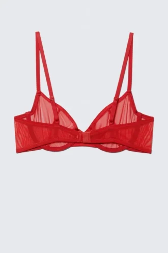Sujetador con aros de malla – Rojo brillante