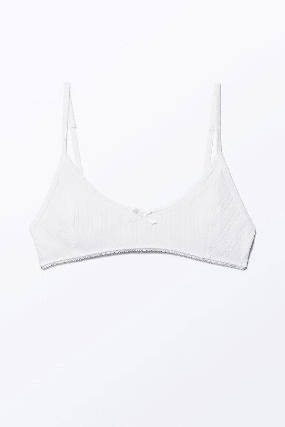 Sujetador con cuello redondo suave – Blanco Sujetador con cuello redondo suave – Blanco