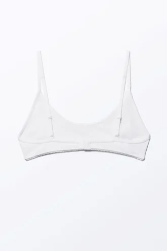 Sujetador con cuello redondo suave – Blanco