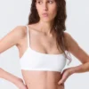 Sujetador de algodón suave con escote redondeado – Blanco