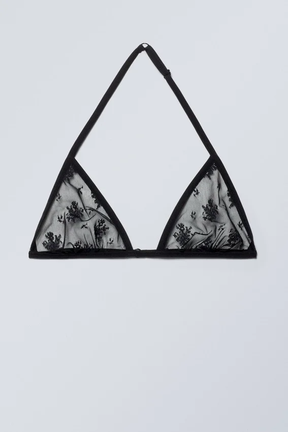 Sujetador de encaje con cuello halter – Negro Sujetador de encaje con cuello halter – Negro