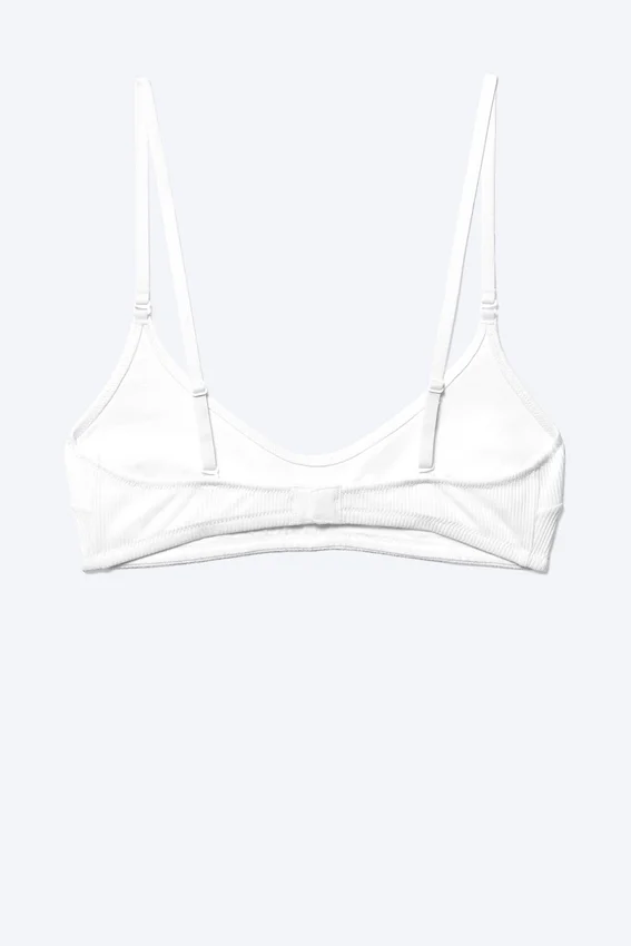 Sujetador halter de canalé suave – Blanco Sujetador halter de canalé suave – Blanco