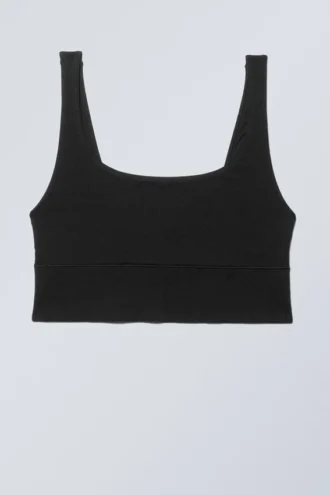 Sujetador suave Soul con cuello redondo – Negro