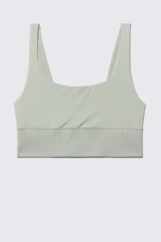 Sujetador suave Soul con cuello redondo – Verde caqui claro