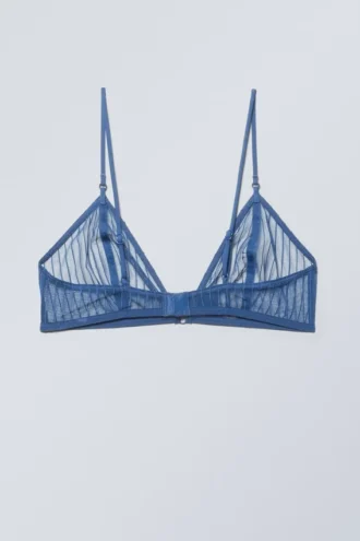 Sujetador tipo bralette con encaje Zelda – Azul