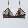 Sujetador tipo bralette con encaje Zelda – Marrón oscuro Sujetador tipo bralette con encaje Zelda – Marrón oscuro