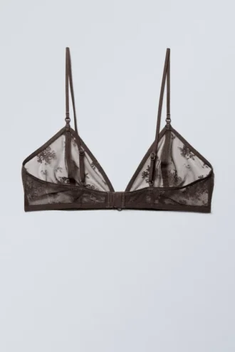 Sujetador tipo bralette con encaje Zelda – Marrón oscuro