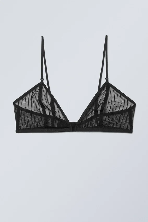 Sujetador tipo bralette de encaje Zelda – Rayas negras Sujetador tipo bralette de encaje Zelda – Rayas negras