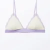 Sujetador triangular acolchado suave – Blanco empolvado y lila Sujetador triangular acolchado suave – Blanco empolvado y lila