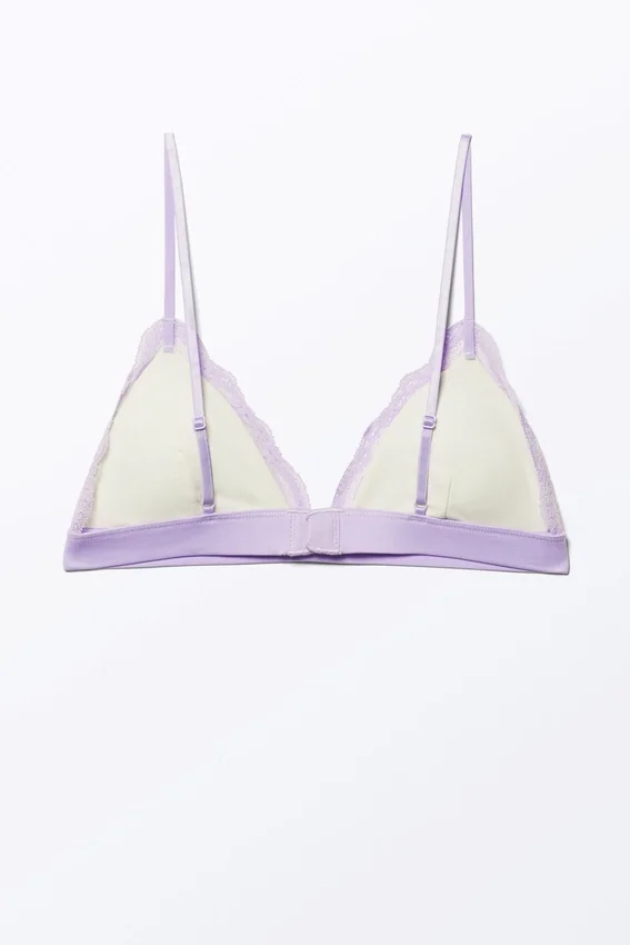 Sujetador triangular acolchado suave – Blanco empolvado y lila Sujetador triangular acolchado suave – Blanco empolvado y lila