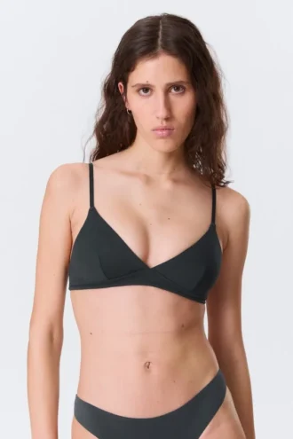 Sujetador triangular acolchado suave – Negro