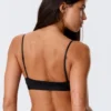 Sujetador triangular con cuello en V de microtejido suave – Negro Sujetador triangular con cuello en V de microtejido suave – Negro