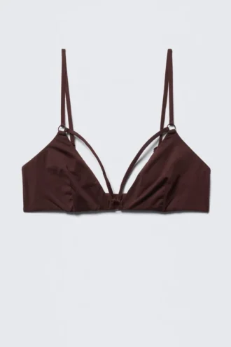 Sujetador triangular con tirantes suaves – Burdeos