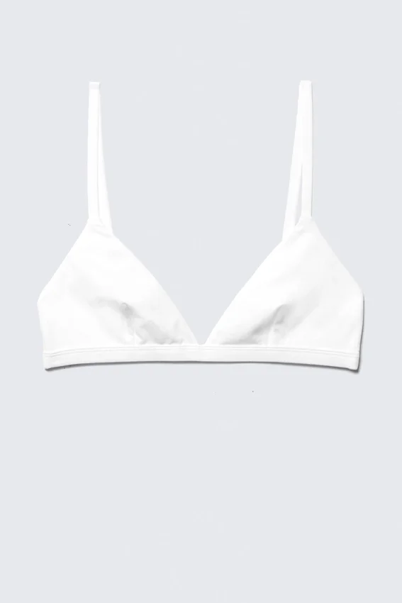 Sujetador triangular de algodón suave – Blanco Sujetador triangular de algodón suave – Blanco