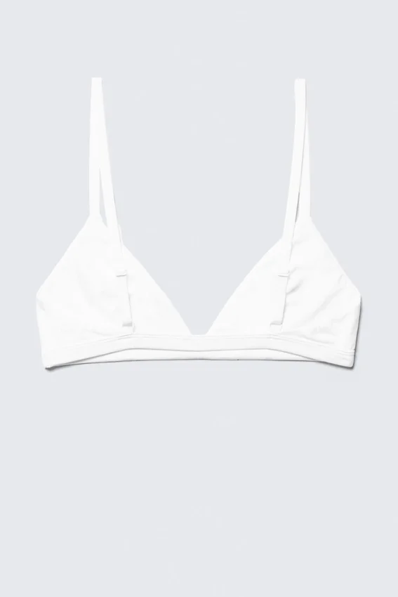 Sujetador triangular de algodón suave – Blanco Sujetador triangular de algodón suave – Blanco
