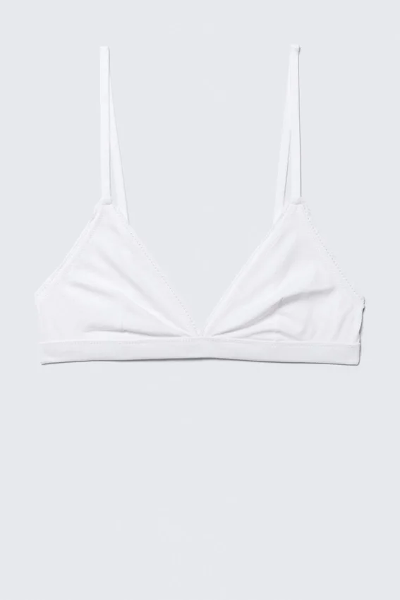 Sujetador triangular de algodón suave – Blanco Sujetador triangular de algodón suave – Blanco