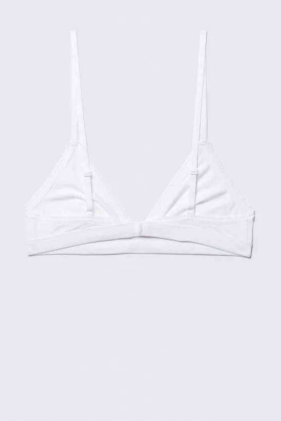 Sujetador triangular de algodón suave – Blanco Sujetador triangular de algodón suave – Blanco