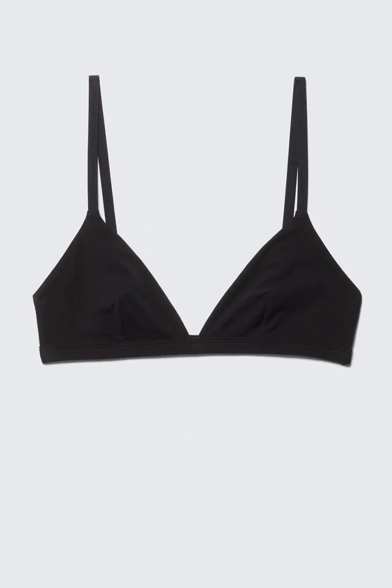 Sujetador triangular de algodón suave – Negro Sujetador triangular de algodón suave – Negro